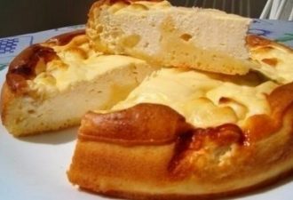 Ароматная и пышная ватрушка с творогом
